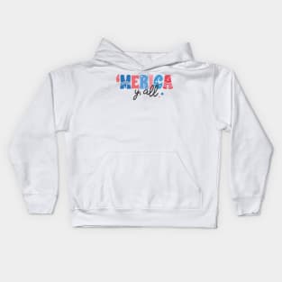 Merica Y'all Western 4th Of July Kids Hoodie